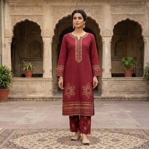 Elegant 2 piece Embroidered suit