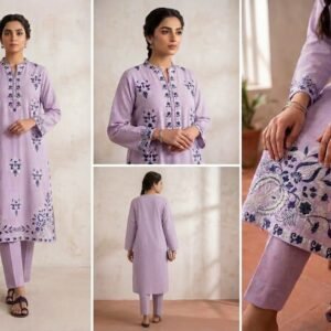 2 Piece Embroidered Suit